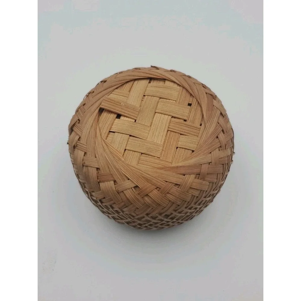 Handwoven Mini Basket Bowl Wicker Reed Rustic Primitive Cottage Decor Lined